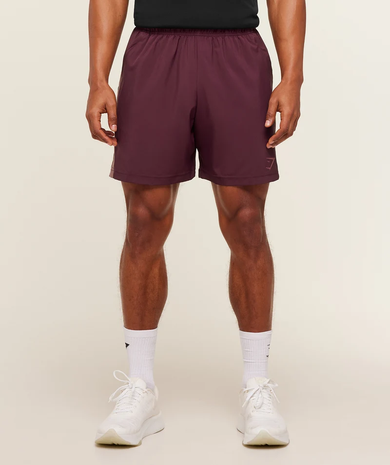 Gymshark Sport 7" Shorts - Impact Burgundy/Reset Pink