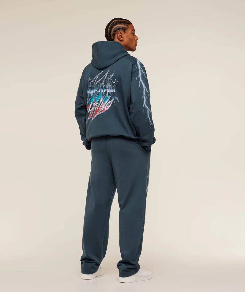 Gymshark Eagle Band Style Graphic Hoodie - Stealth Blue