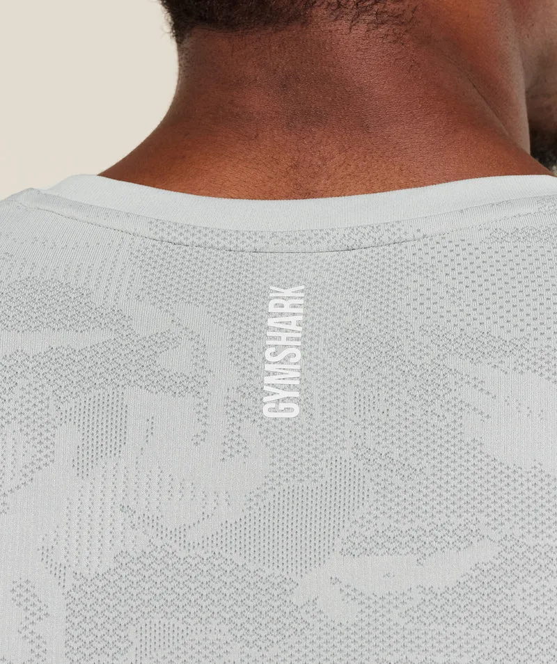Gymshark Geo Seamless Tank - Light Grey/Smokey Grey