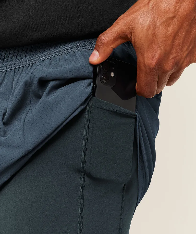 Gymshark Running 4" 2-in-1 Shorts - Stealth Blue/Deep Petrol Blue