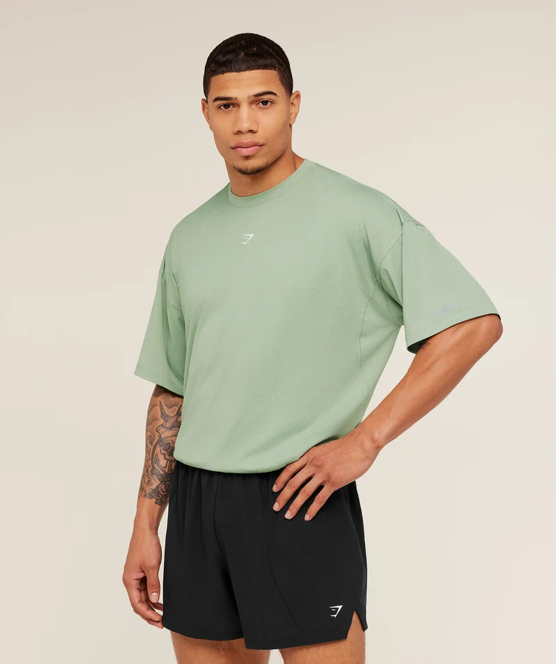 Gymshark Running Graphic T-Shirt - Haze Green