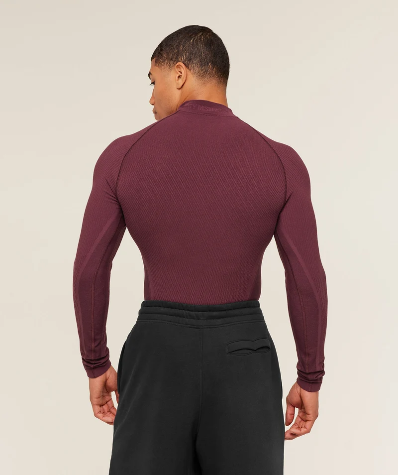Gymshark Physique Long Sleeve T-Shirt - Impact Burgundy/Cherry Purple