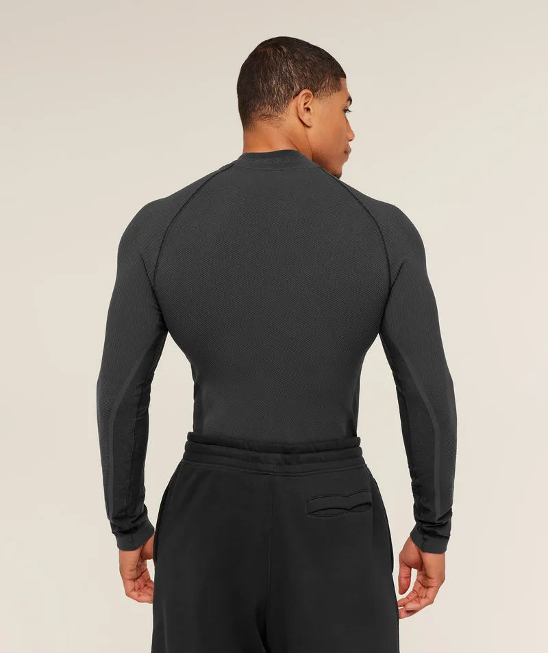 Gymshark Physique Long Sleeve T-Shirt - Onyx Grey/Black