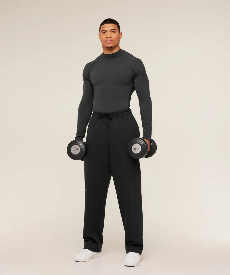 Gymshark Physique Long Sleeve T-Shirt - Onyx Grey/Black