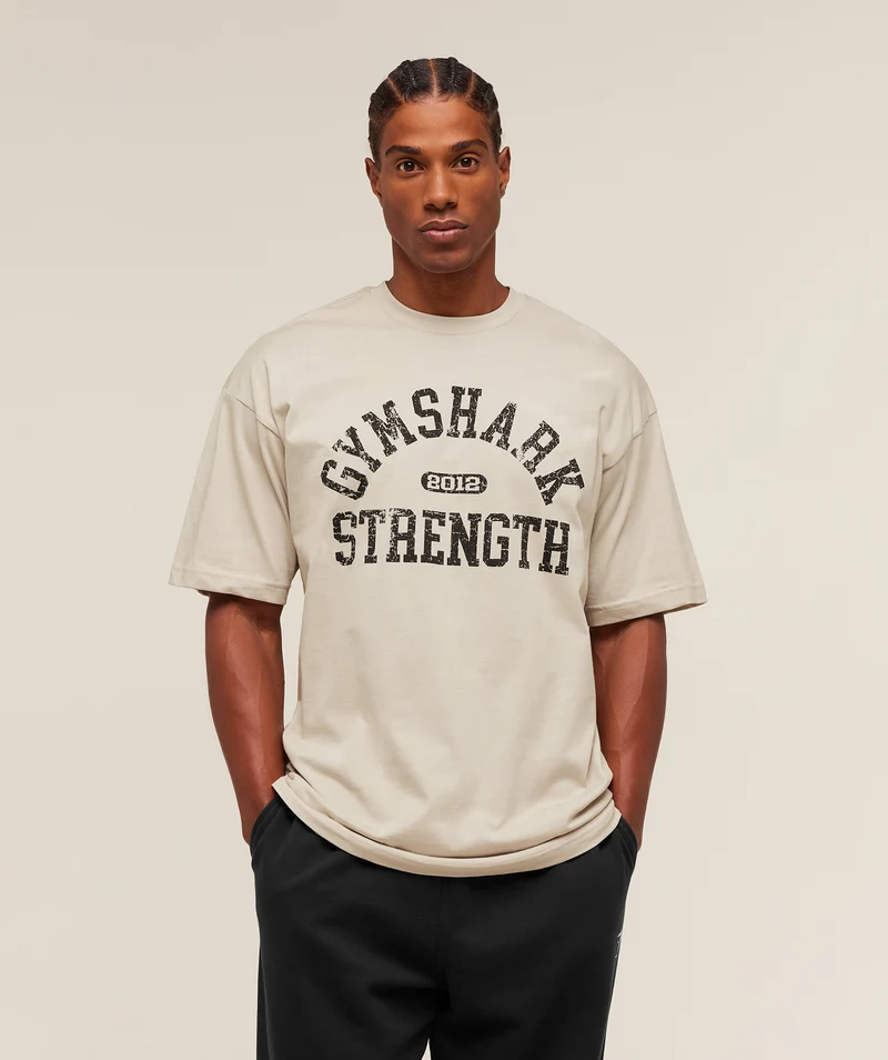 Gymshark 2012 Strength T-Shirt - Pebble Grey