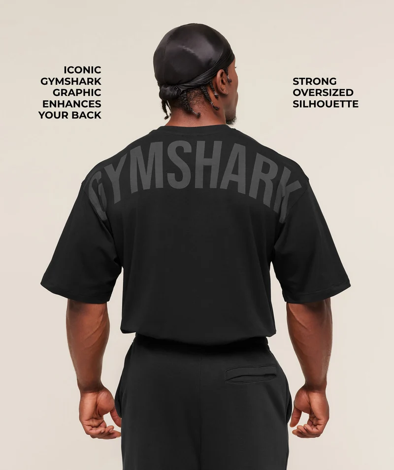 Gymshark Power T-Shirt - Black/Asphalt Grey