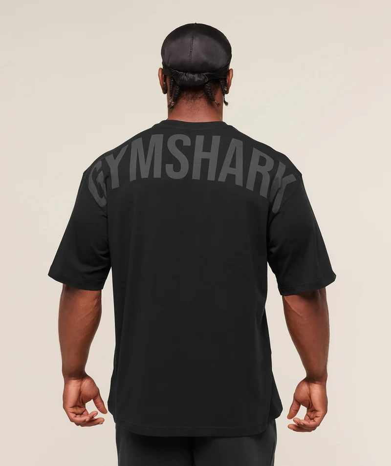 Gymshark Power T-Shirt - Black/Asphalt Grey
