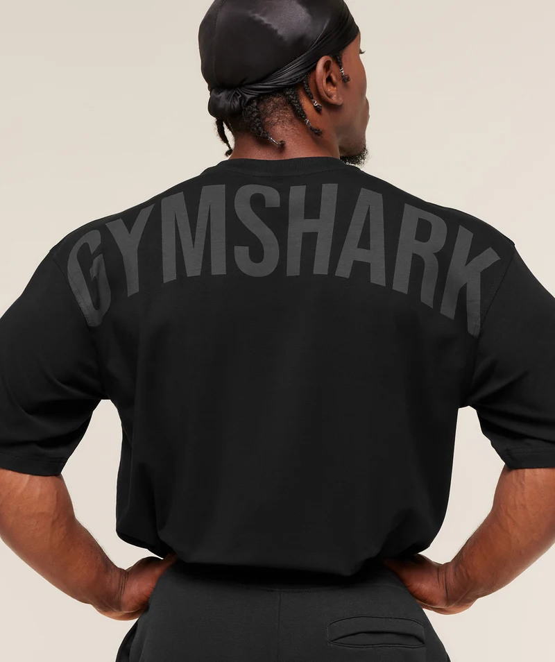 Gymshark Power T-Shirt - Black/Asphalt Grey