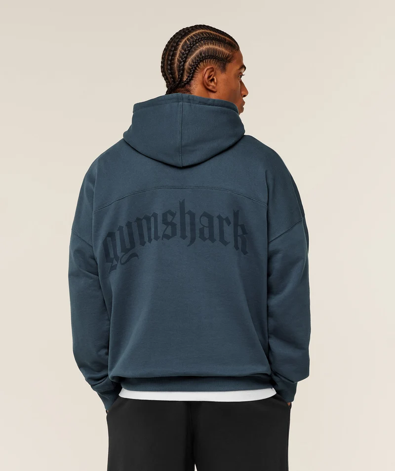 Gymshark Olde English Hoodie - Stealth Blue