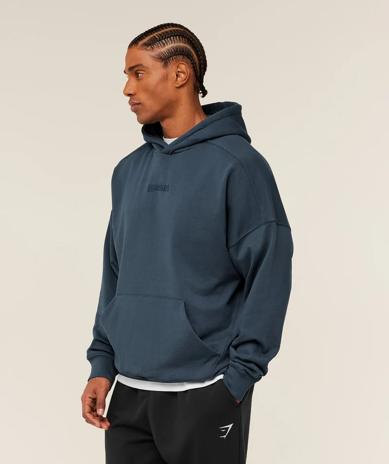 Gymshark Olde English Hoodie - Stealth Blue