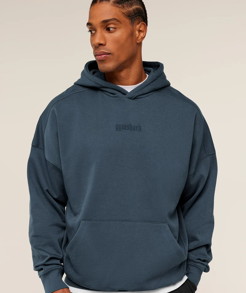 Gymshark Olde English Hoodie - Stealth Blue