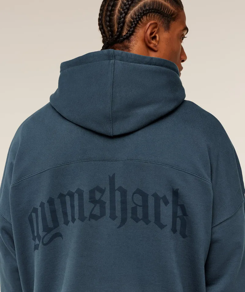 Gymshark Olde English Hoodie - Stealth Blue