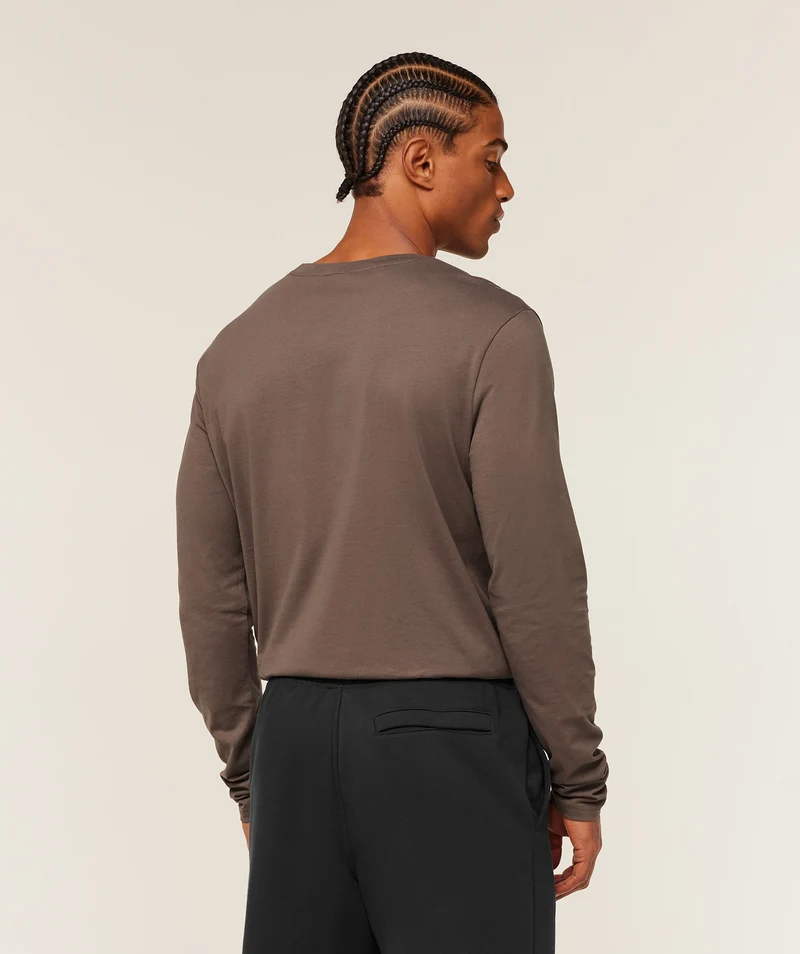 Gymshark Crest Long Sleeve T-Shirt - Soft Brown