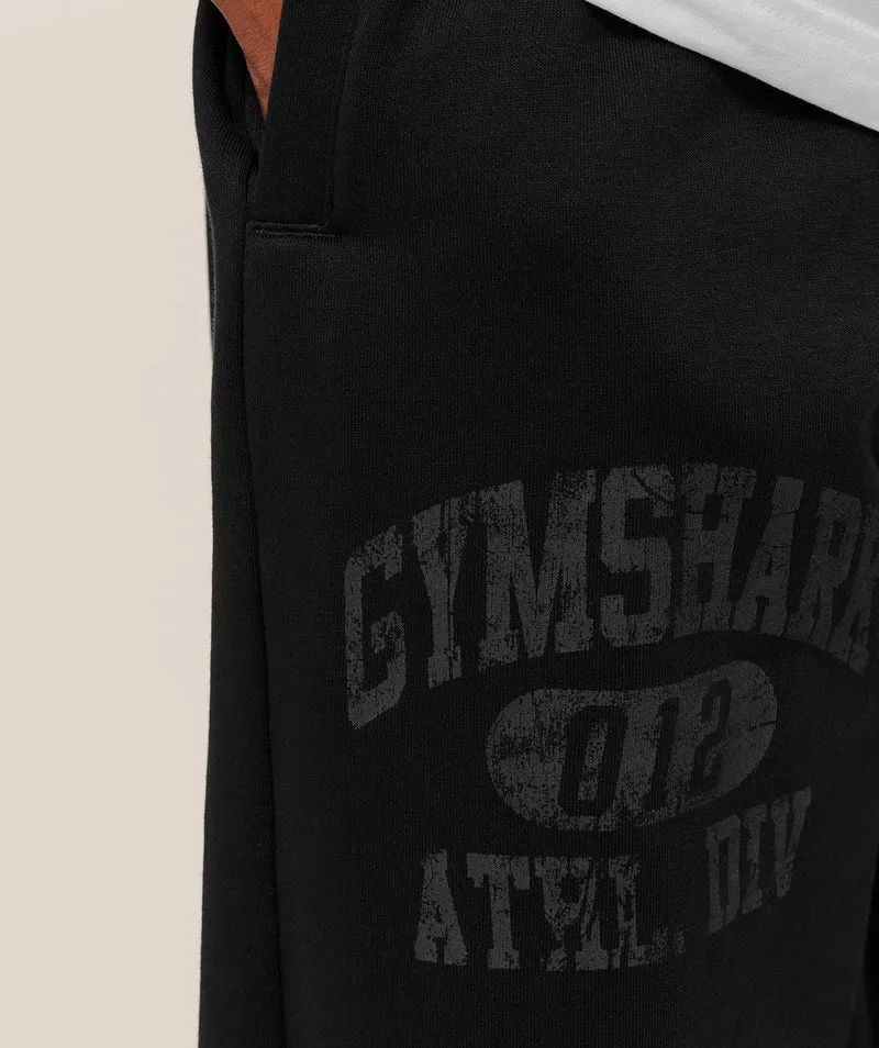 Gymshark Athletic Division Graphic Joggers - Black