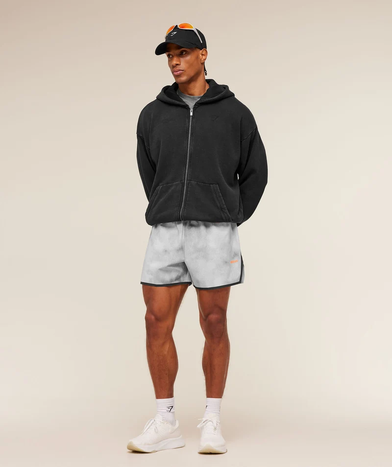 Gymshark Conditioning Club Washed Zip Through Hoodie - Black/Wash