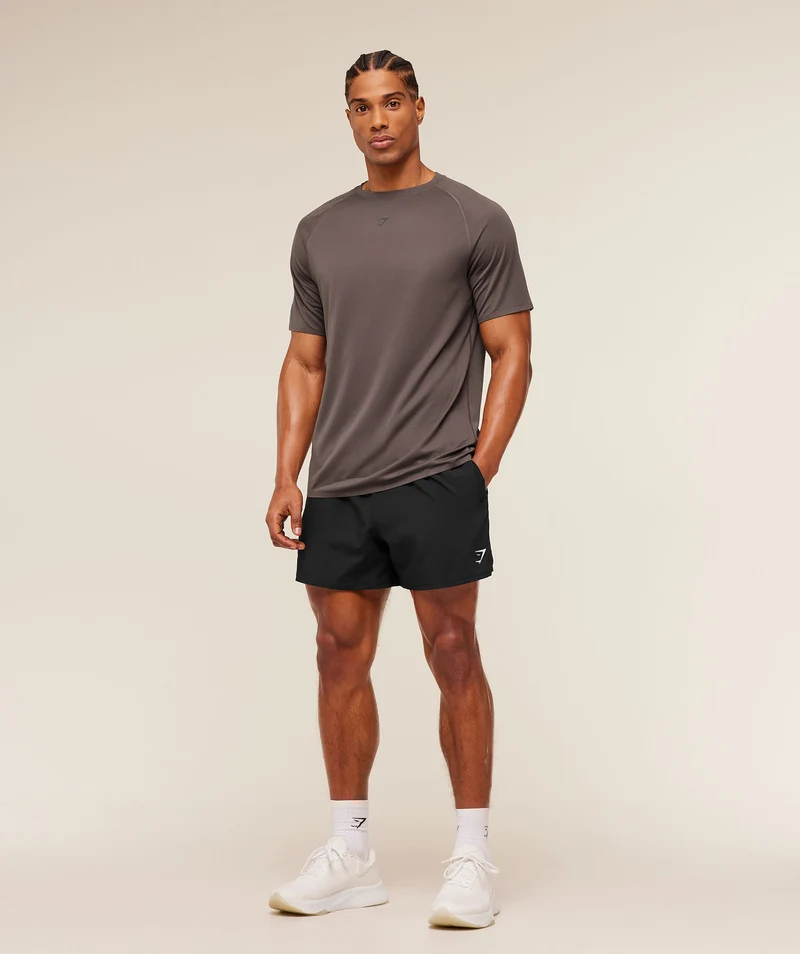 Gymshark Hybrid Engineered Jacquard T-Shirt - Cool Brown