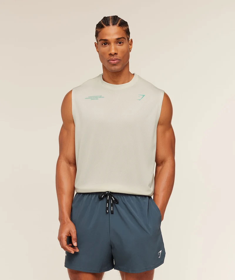 Gymshark Conditioning Club Washed Tank - Soft White/Pop Turquoise/Wash