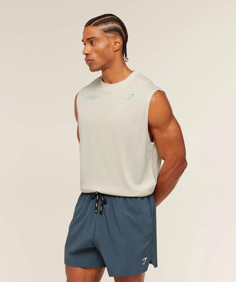 Gymshark Conditioning Club Washed Tank - Soft White/Pop Turquoise/Wash