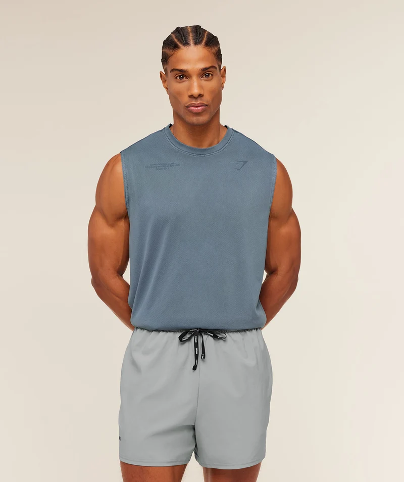 Gymshark Conditioning Club Washed Tank - Iron Blue/Wash