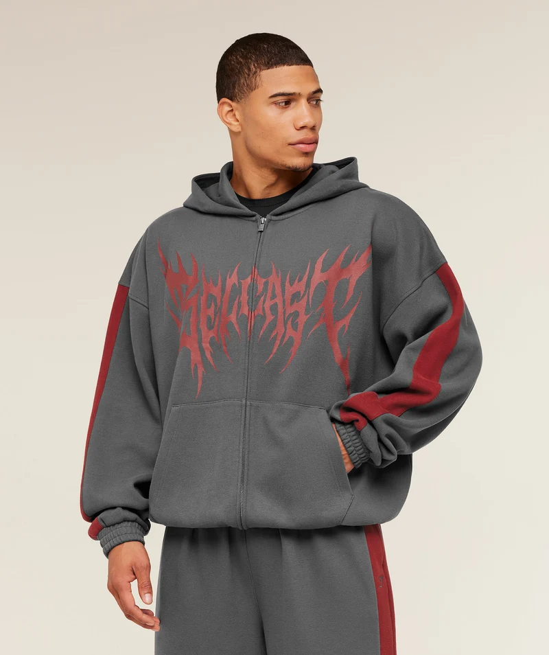 Gymshark x Carlos Belcast Zip Up Hoodie - Onyx Grey