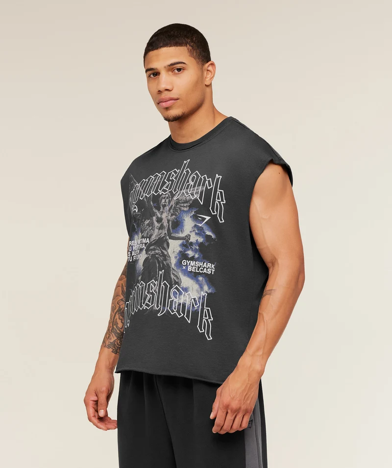 Gymshark GS x Carlos Cut off Tee - Onyx Grey