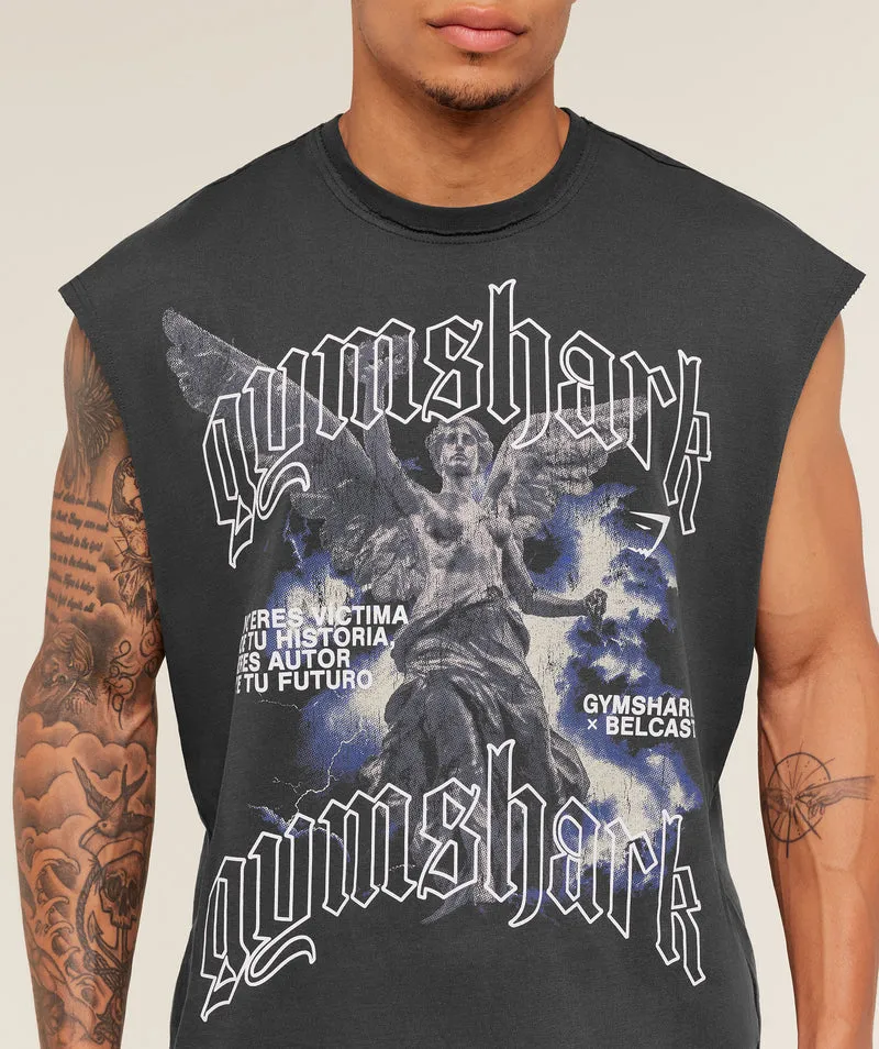 Gymshark GS x Carlos Cut off Tee - Onyx Grey