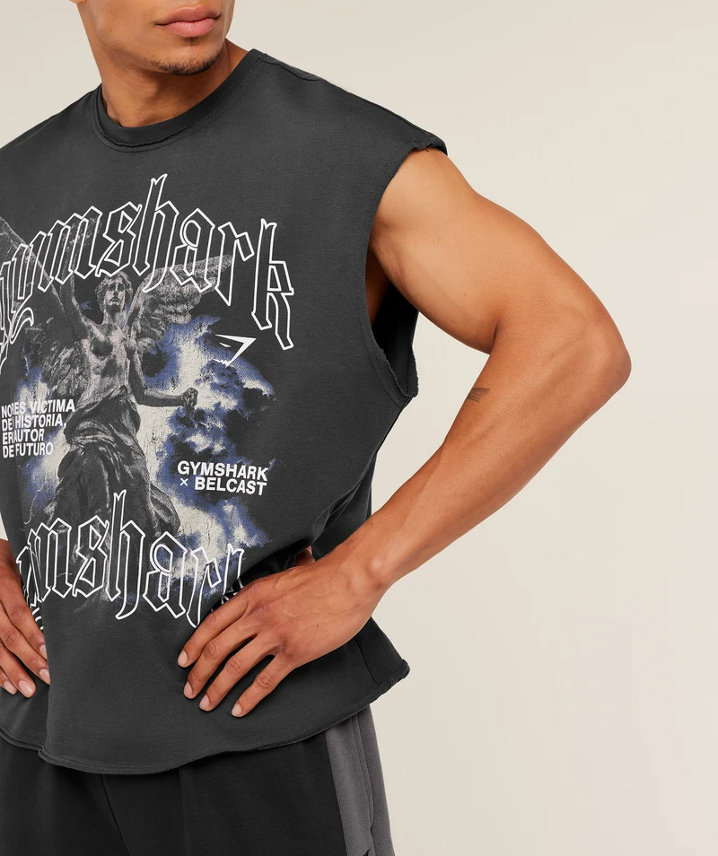 Gymshark GS x Carlos Cut off Tee - Onyx Grey