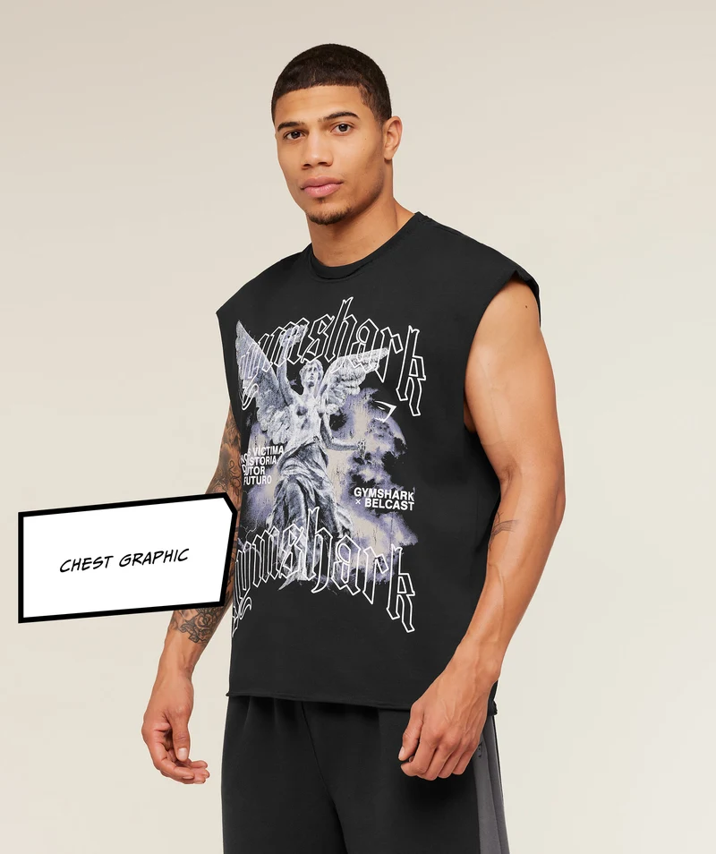 Gymshark GS x Carlos Cut off Tee - Black