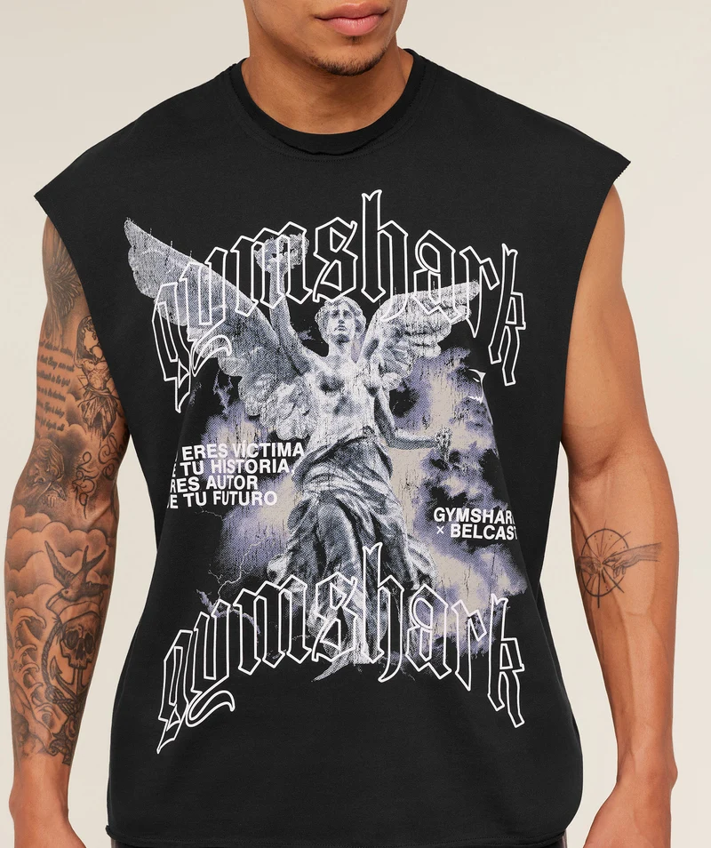 Gymshark GS x Carlos Cut off Tee - Black