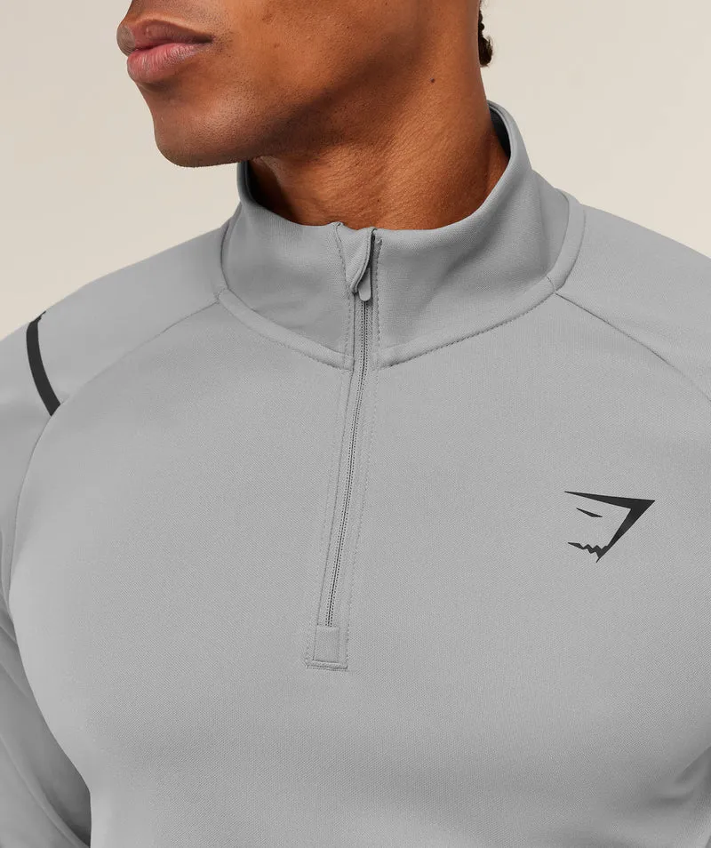 Gymshark Arrival Contrast 1/4 Zip - Smokey Grey/Onyx Grey