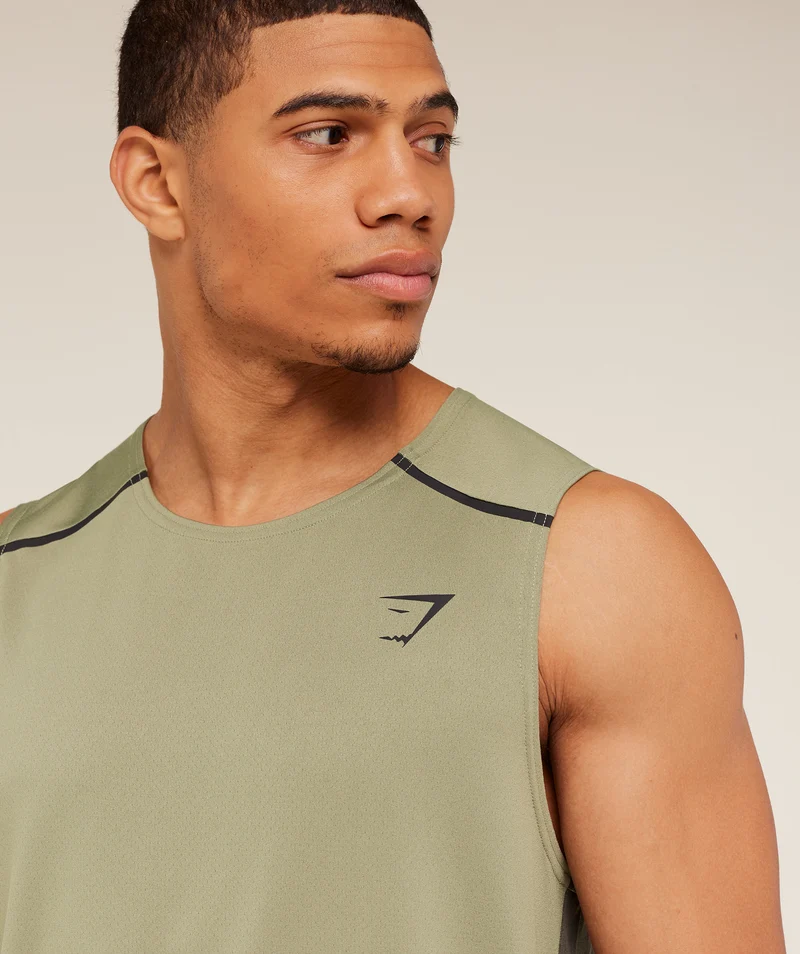 Gymshark Arrival Contrast Tank - Grounded Green/Strength Green