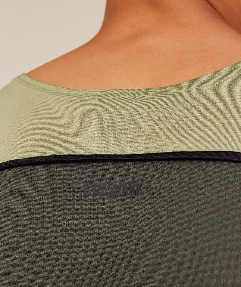 Gymshark Arrival Contrast Tank - Grounded Green/Strength Green
