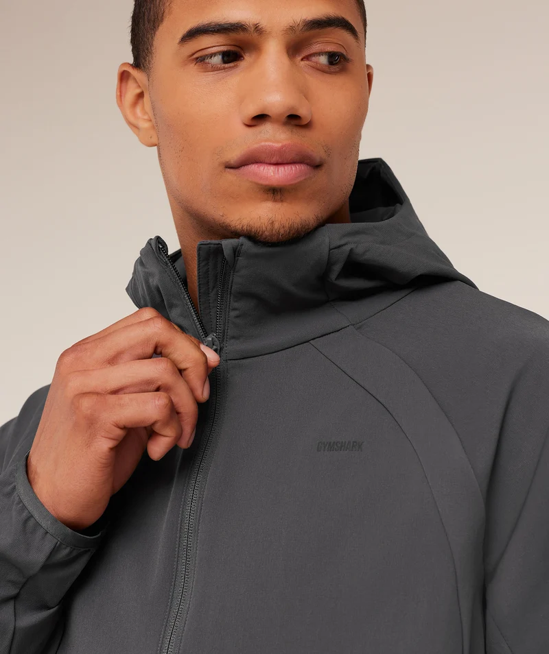 Gymshark Weekend Zip Through Shell Jacket - Onyx Grey