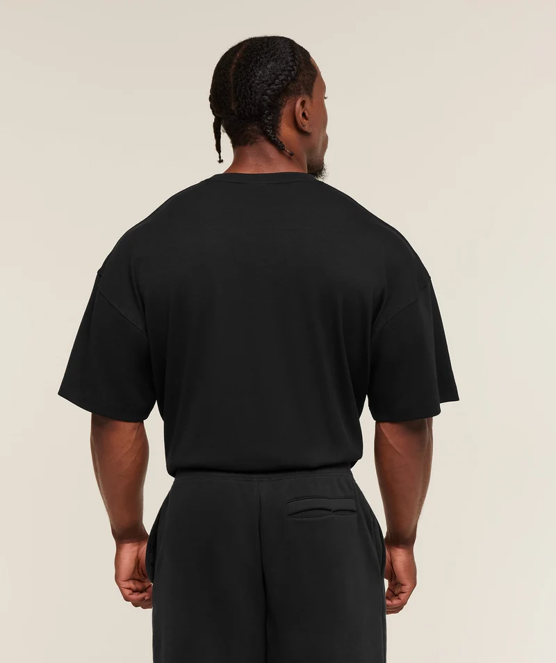 Gymshark Oversized Premium Ribbed T-Shirt - Black