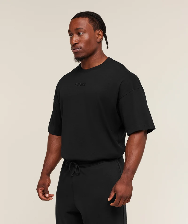 Gymshark Oversized Premium Ribbed T-Shirt - Black