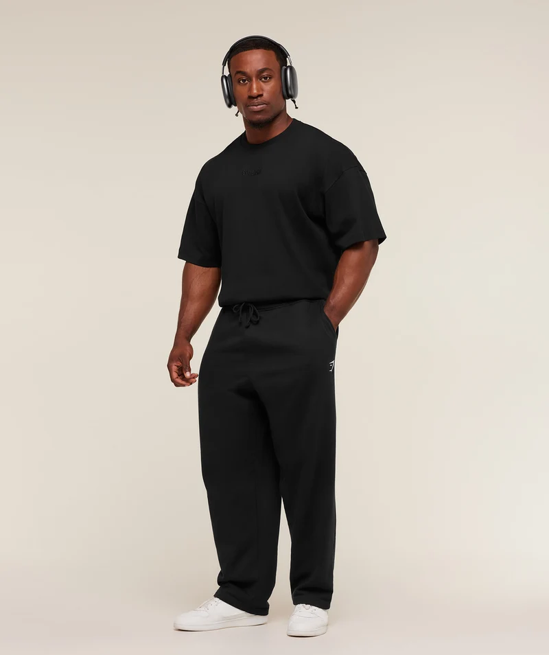 Gymshark Oversized Premium Ribbed T-Shirt - Black