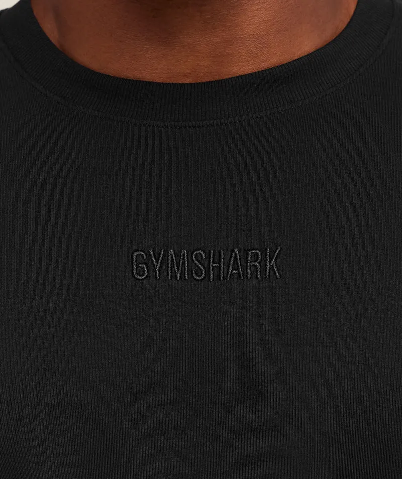 Gymshark Oversized Premium Ribbed T-Shirt - Black