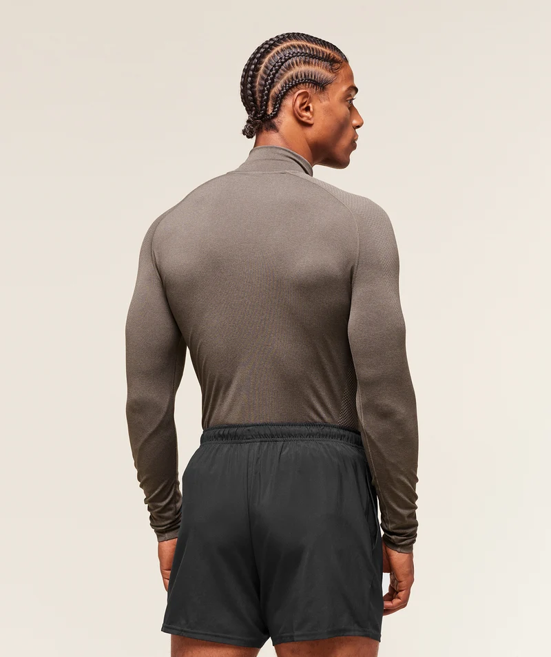 Gymshark Vital Seamless 1/4 Zip - Camo Brown/Linen Brown