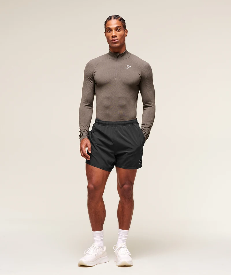 Gymshark Vital Seamless 1/4 Zip - Camo Brown/Linen Brown