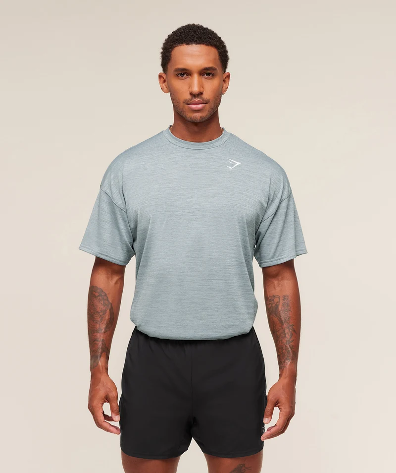 Gymshark Arrival Oversized T-Shirt - Smoke Blue/Denim Grey