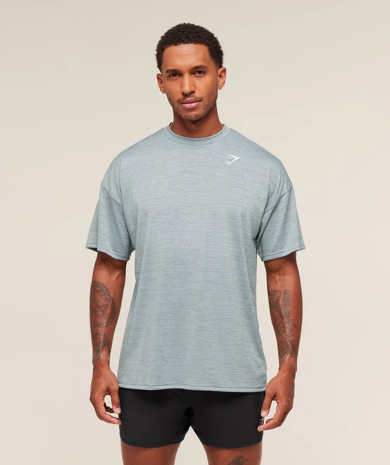 Gymshark Arrival Oversized T-Shirt - Smoke Blue/Denim Grey