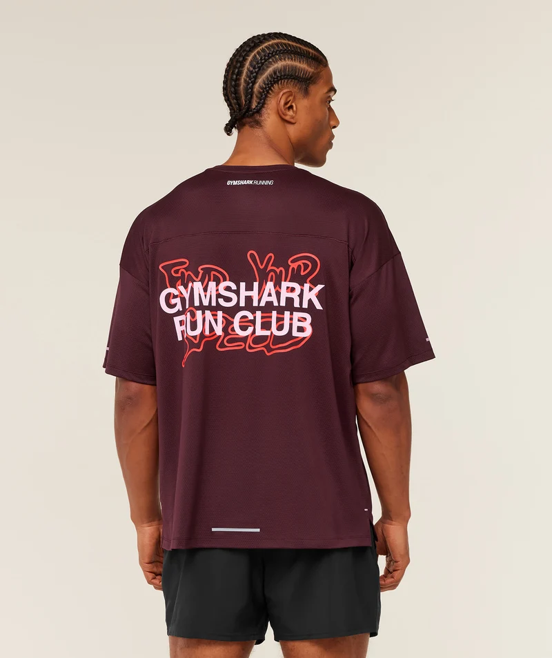 Gymshark Find Your Speed T-Shirt - Rich Maroon