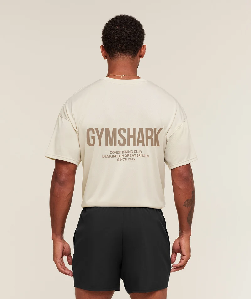 Gymshark Conditioning Club Oversized T-Shirt - Pebble Grey/Cement Brown