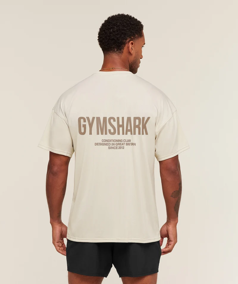 Gymshark Conditioning Club Oversized T-Shirt - Pebble Grey/Cement Brown
