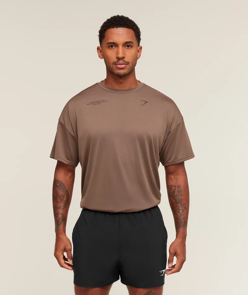 Gymshark Conditioning Club Oversized T-Shirt - Soft Brown/Archive Brown
