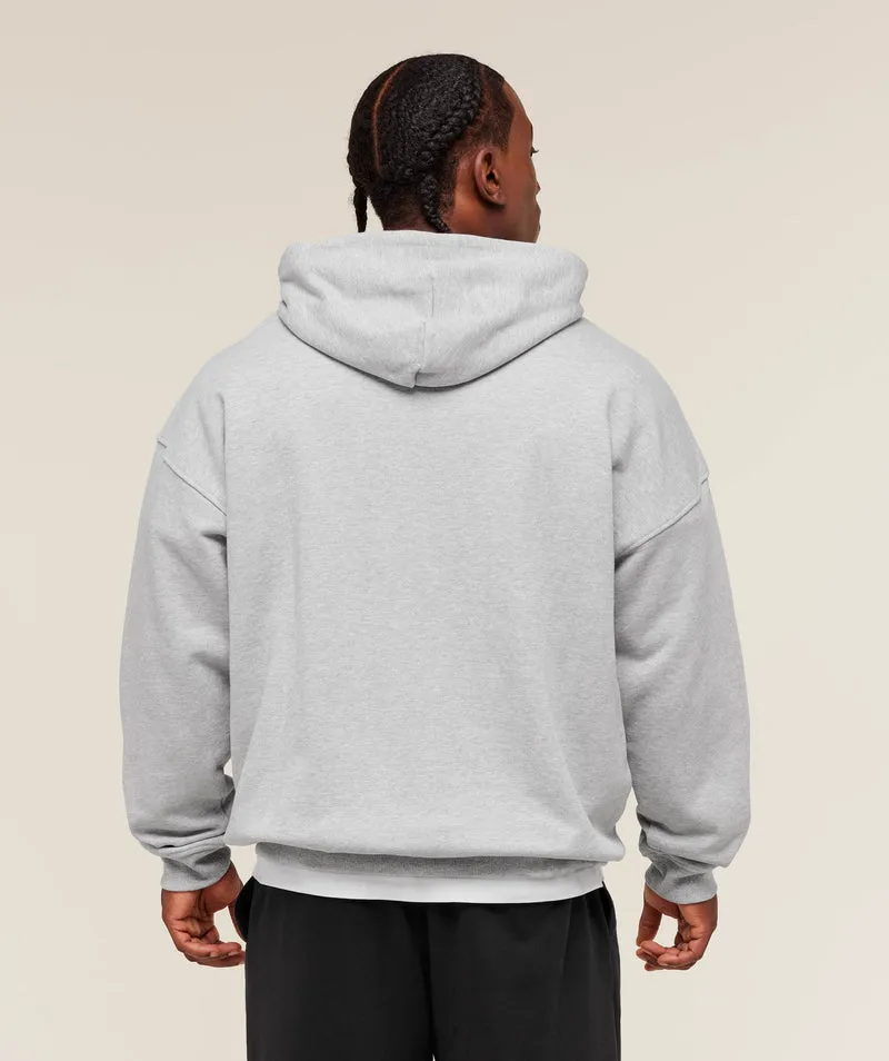 Gymshark Fade Graphic Zip Up Hoodie - Light Grey Core Marl