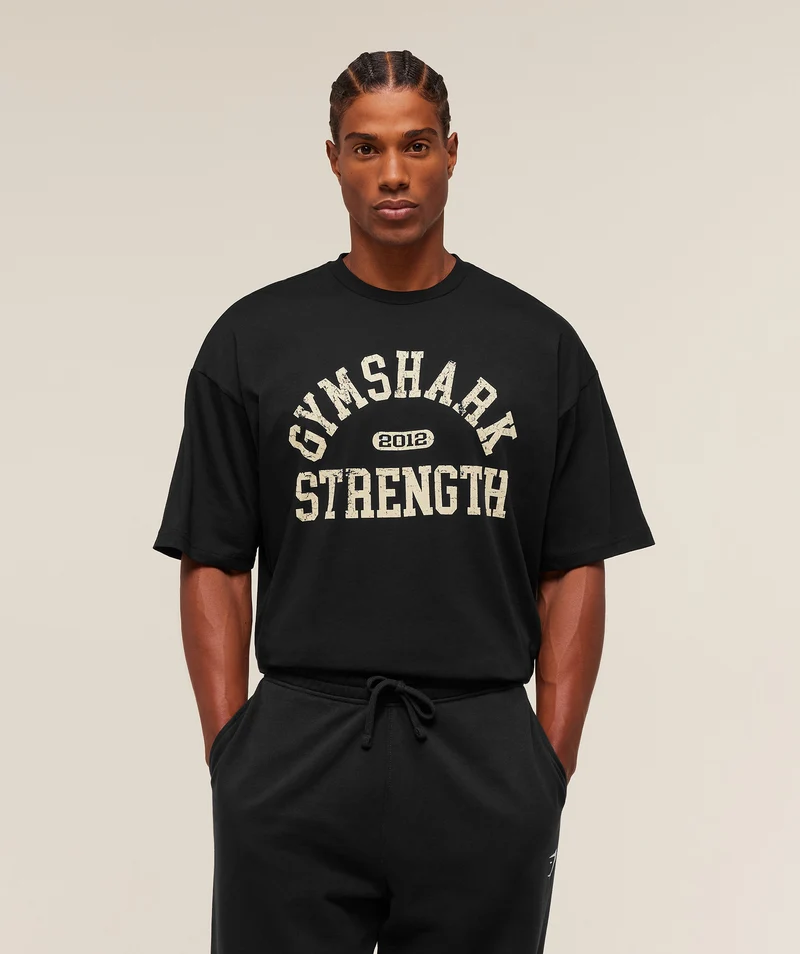 Gymshark 2012 Strength T-Shirt - Black