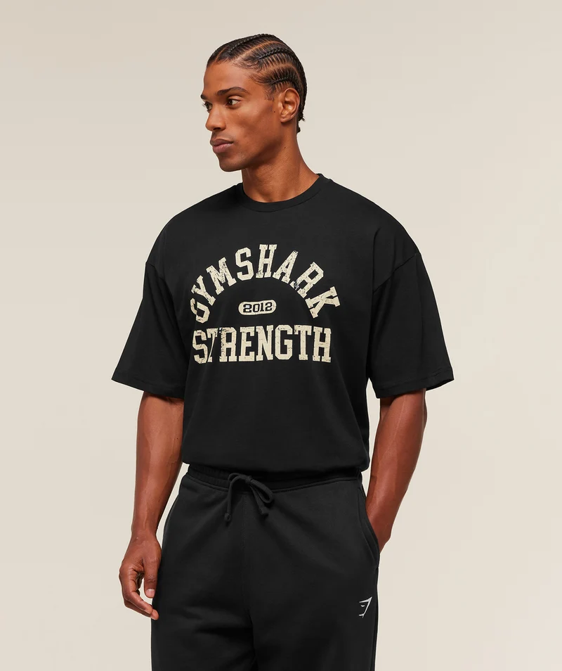 Gymshark 2012 Strength T-Shirt - Black