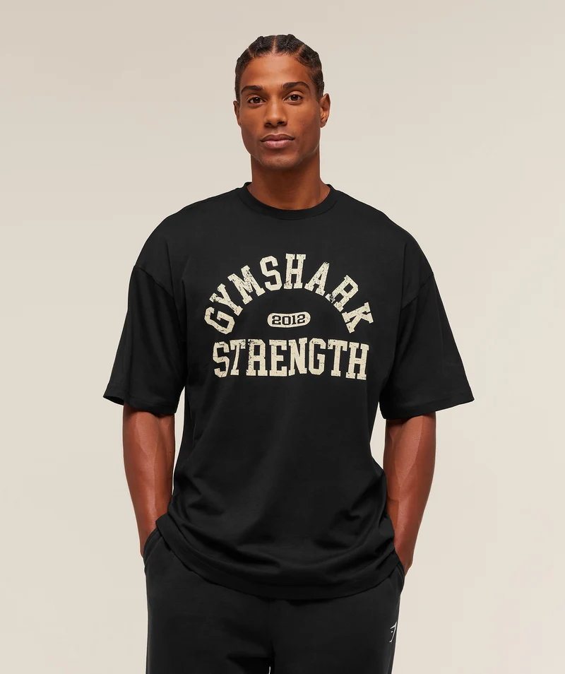 Gymshark 2012 Strength T-Shirt - Black