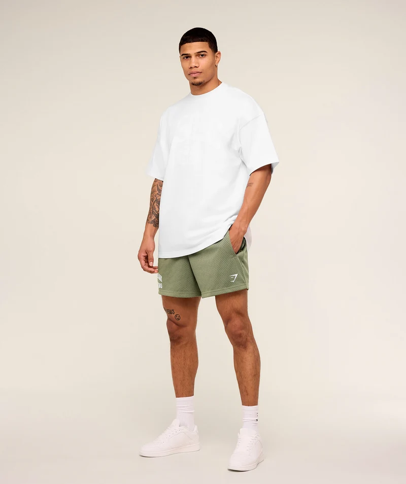 Gymshark Lifting Mesh 5" Shorts - Base Green